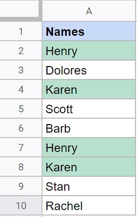 Hướng dẫn cách đánh dấu các mục trùng lặp trong Google Sheets
